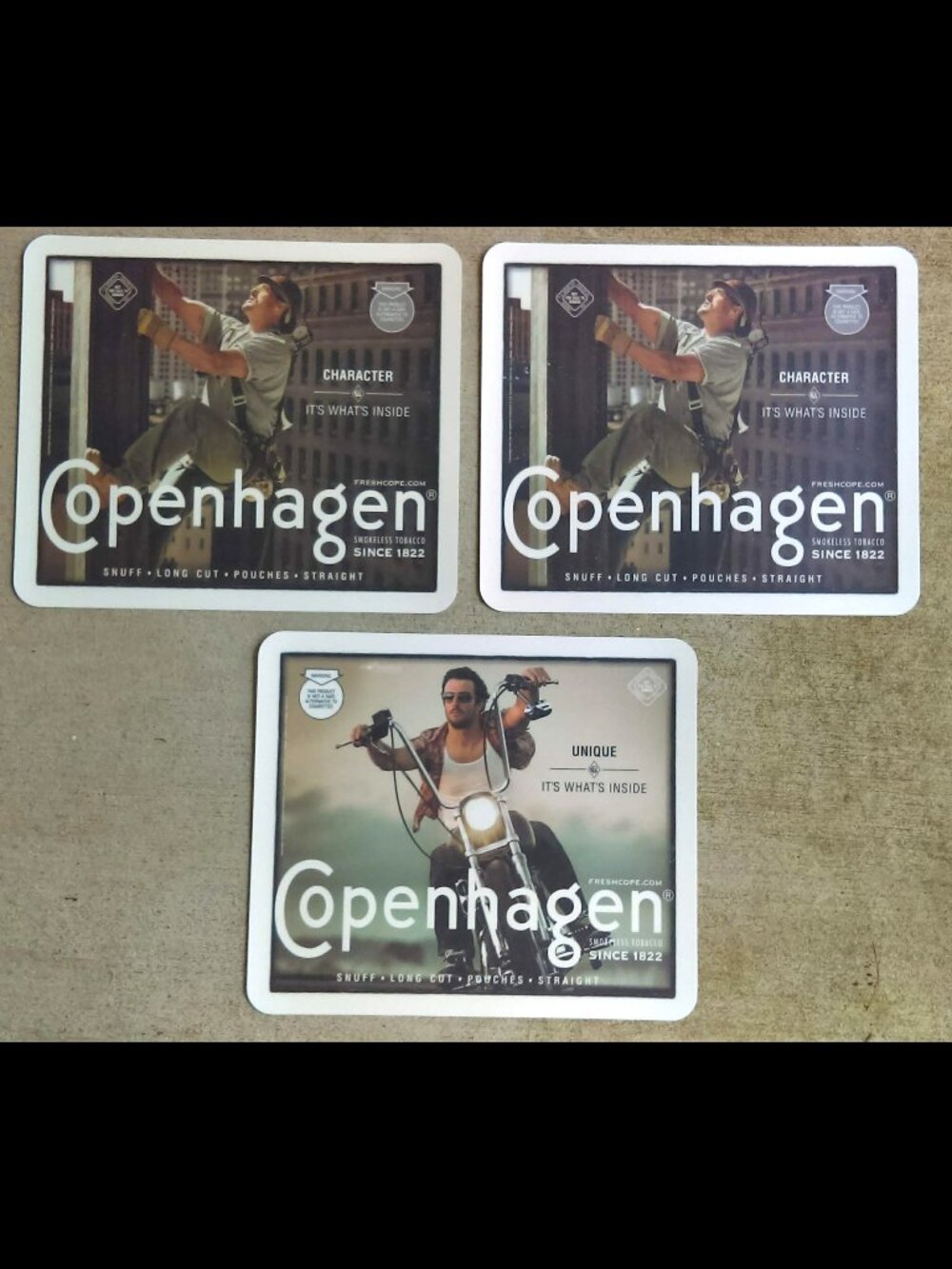 Copenhagen Snuff Bar Counter Mat Tobacco Signs Adhesive 17" x 14.5" - Lot of 3